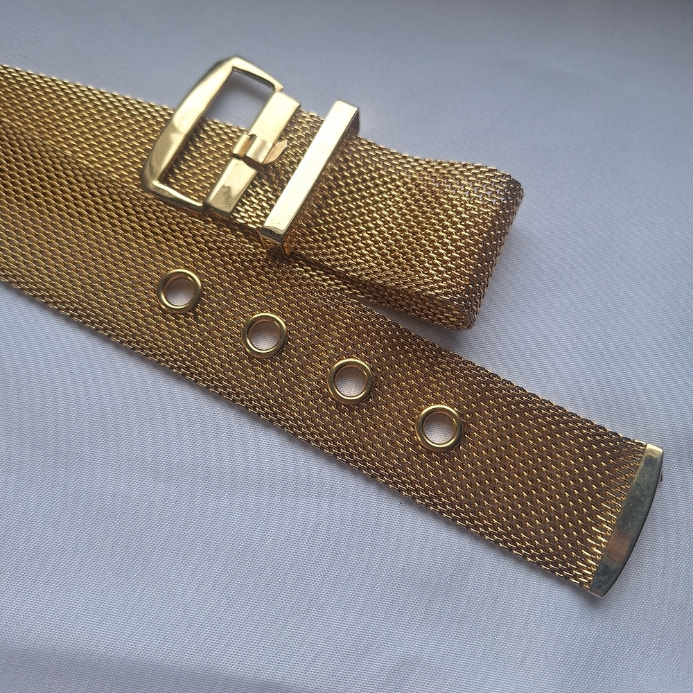 XXS Belt Sarah Coventry Goldtone Mesh Vintage Wide Width Metallic WOW!